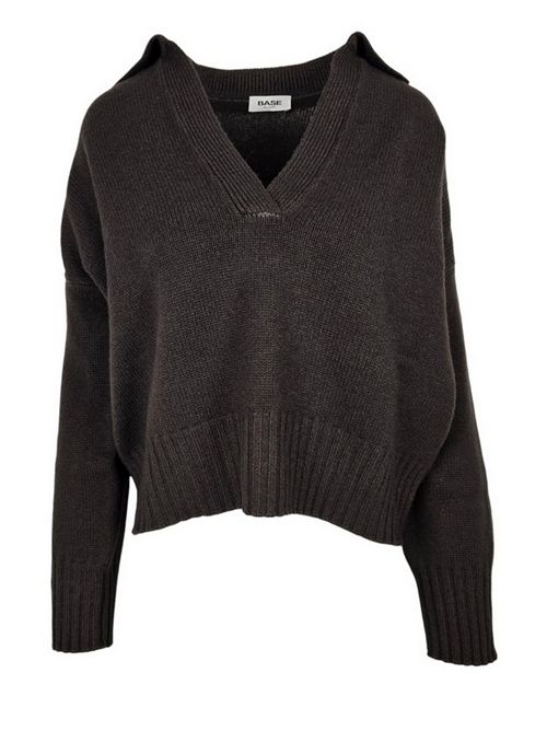 polo donna in maglia marrone Base Milano | B2085-857278